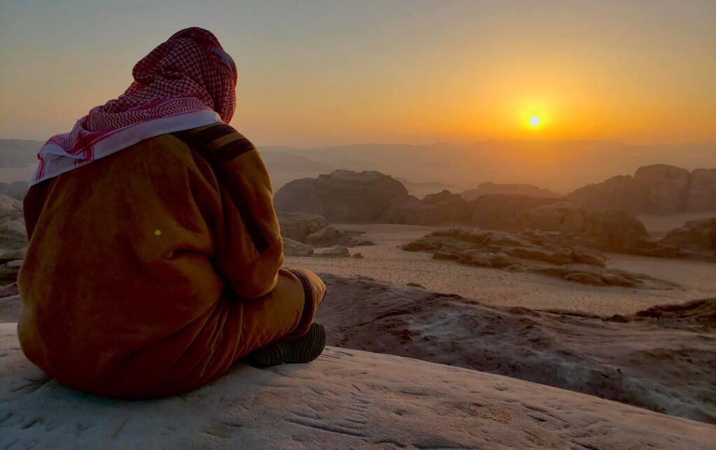 Dans le désert du Wadi Rum, Jordanie