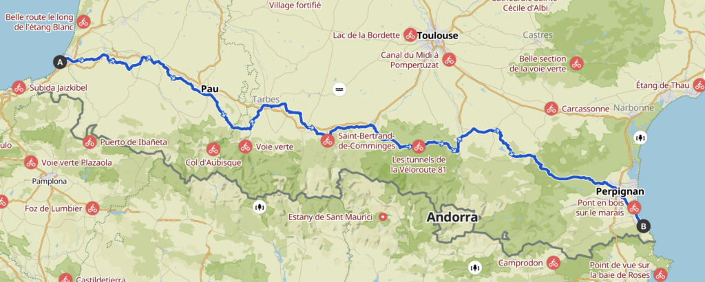 La Vélosud, entre Biarritz et Collioure
