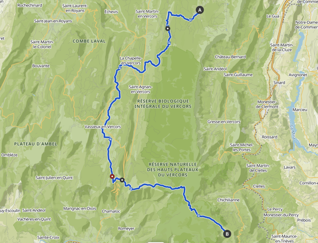 Itinéraire randonnée traversée du Vercors
