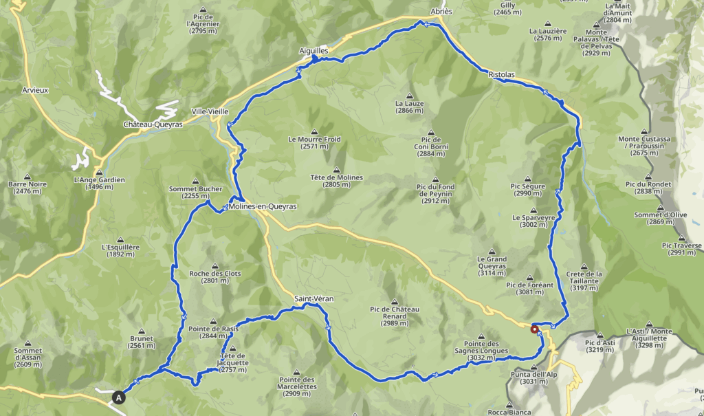 Itinéraire tour du Queyras