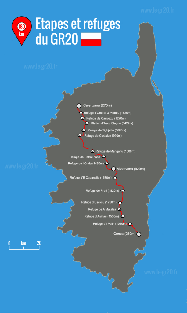 Itinéraire GR 20 Corse