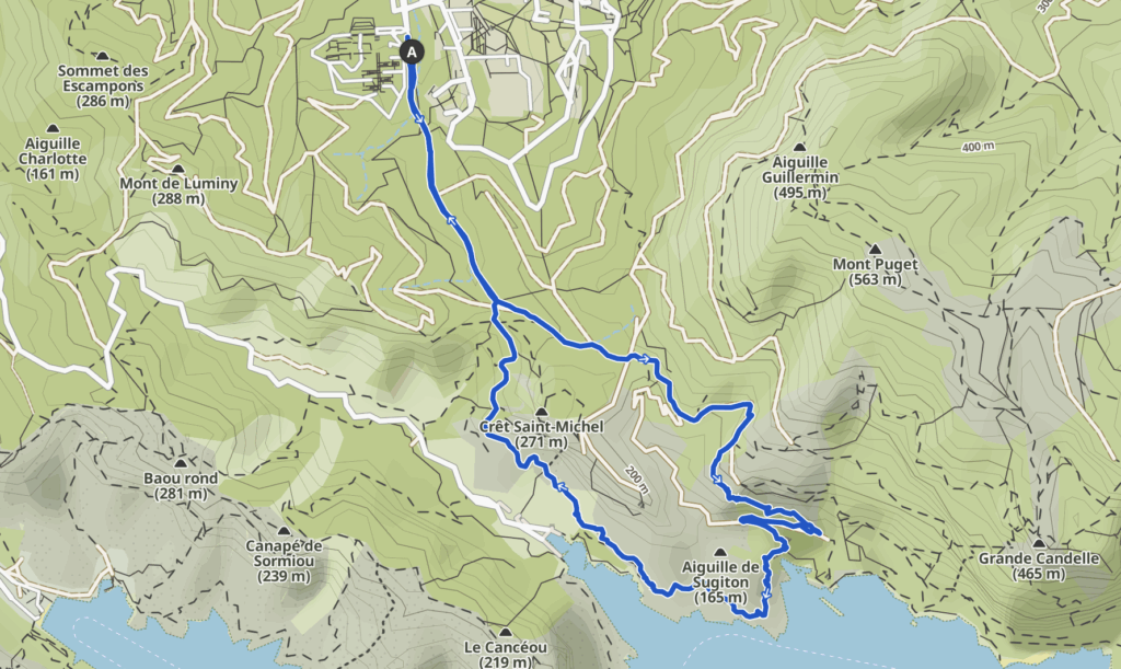Itinéraire randonnée Calanque de Sugiton