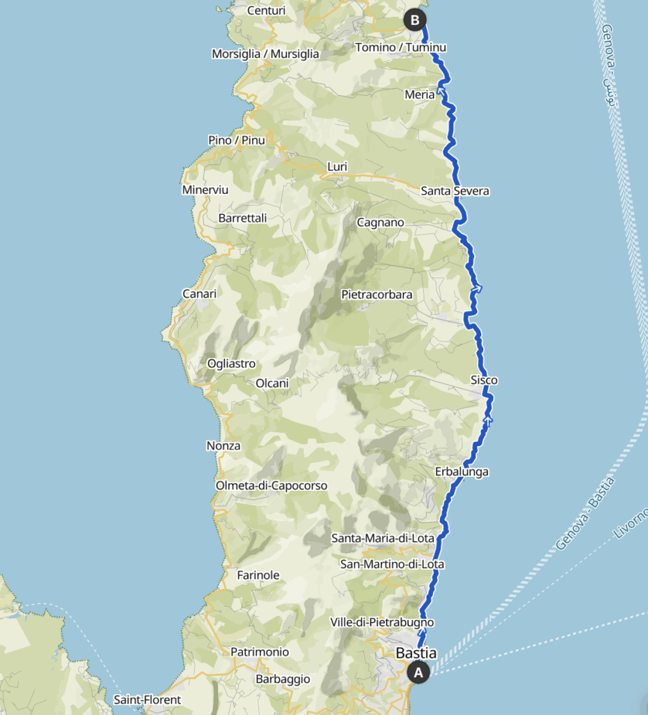 Tour de Corse à vélo étape 1