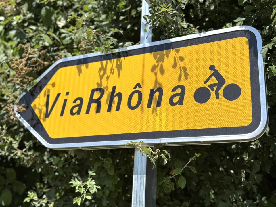 Panneau Via Rhôna à La Balme-les-Grottes (Isère)