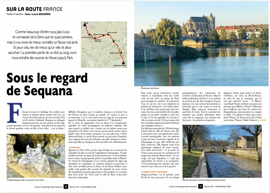 Sous le regard de Sequana, revue Cyclo-Camping International n° 176 automne 2025