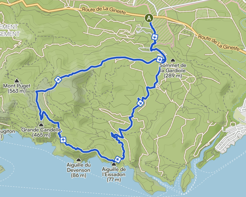 Profil randonnée les falaises du Devenson, Marseille