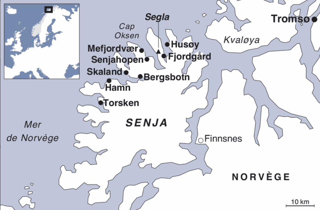 Carte Île de Senja, Norvège
