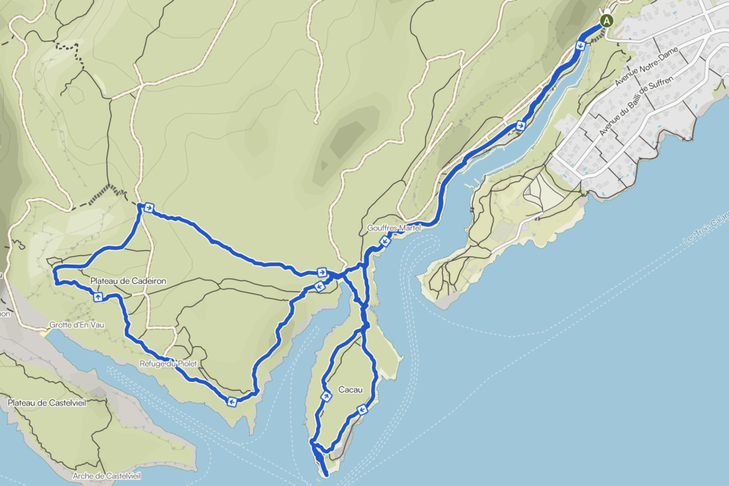 Carte randonnée Calanque de Port-Pin