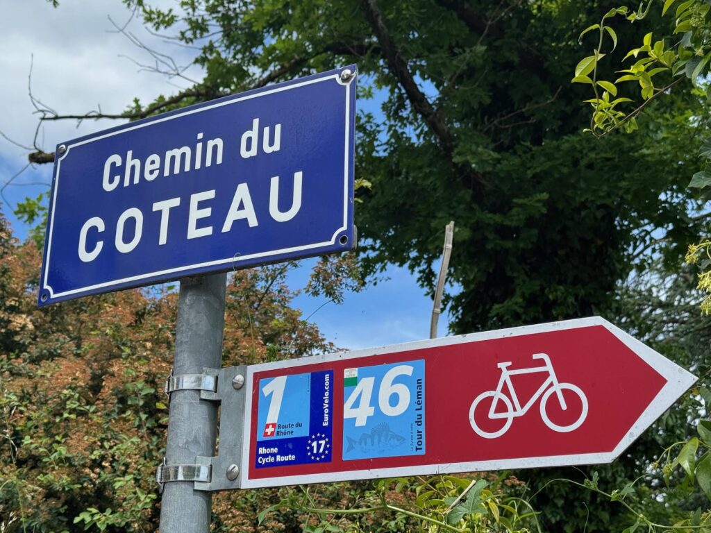 Panneau cycliste à Saint-Prex, Suisse