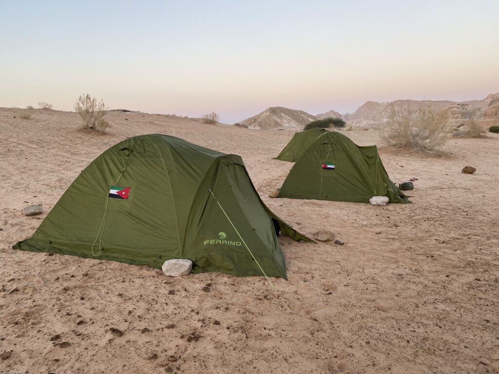 Campement dans le désert du Wadi Rum, Jordanie