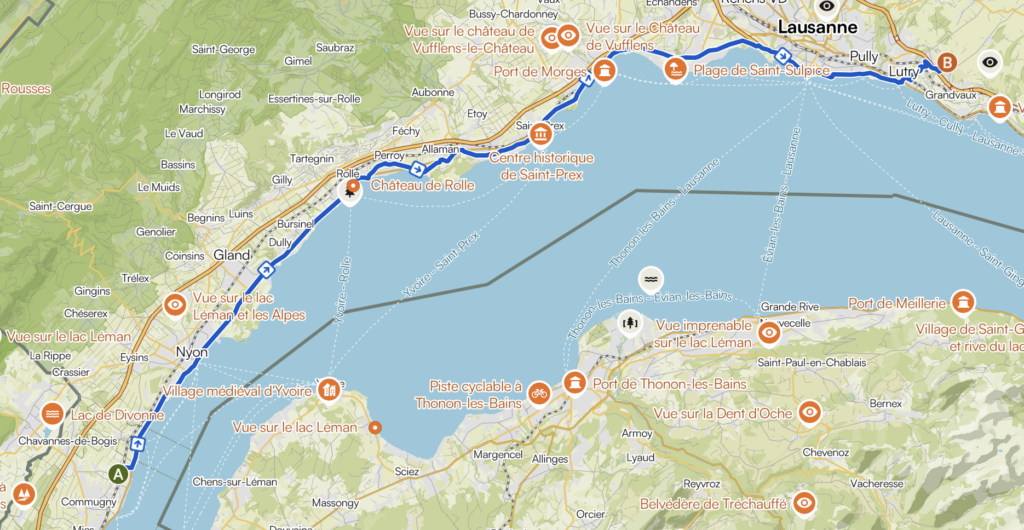 Tour du lac Léman étape 1