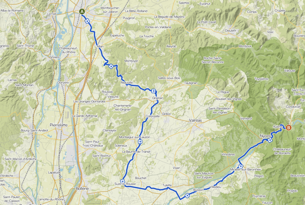 La Drôme provençale à vélo : étape 1