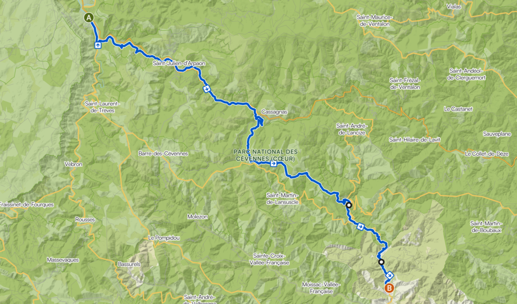 Itinéraire étape 6 Chemin de Stevenson